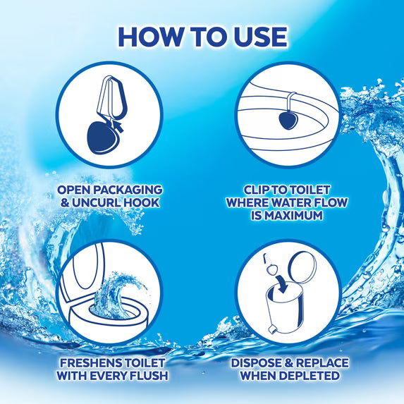 Lysol Hygienic Automatic Toilet Bowl Cleaner – Atlantic Fresh Scent, 2 Blocks, 2.82 oz