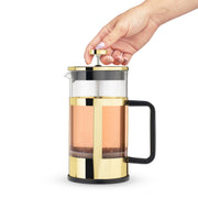 Pinky Up French Press Coffee Maker, Coffee and Tea Brewer, 34 oz, Gold