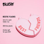 Blush Best Friends Heart-Shaped Flasks – Pink 3 oz Mini Flask Set, 2-Pack