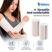 Naltars 2 Pack 6-Inch Elastic Bandage Wraps with Velcro Closure | Reusable Compression Ace Wrap for Knee, Ankle, Wrist & Sports Support