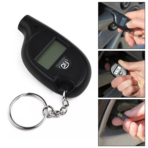 Mini Keychain Digital LCD Tire Pressure Gauge for Car & Motorcycle