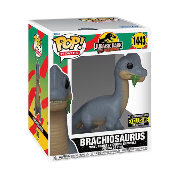 Funko Pop! Super Jurassic Park Brachiosaurus #1443 – 6-Inch Entertainment Earth Exclusive Vinyl Figure