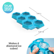 TrueZoo Iced Out Diamond Silicone Ice Cube Tray – 6-Cavity Blue Ice Mold