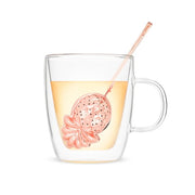 Pinky Up Pineapple Shaped Tea Ball, Reusable Loose Leaf Tea Infuser, Brew Tea with ease, Stainless Steel, Rose Gold