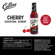 Collins Cherry Simple Syrup with Real Cherry Juice & Real Sugar – 12.7 oz