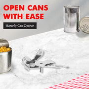 Chef Craft Select Butterfly Can Opener – 4-Inch Nickel-Plated Steel Manual Can Opener