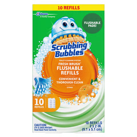 Scrubbing Bubbles Fresh Brush Citrus Scent Toilet Cleaning Wand Refill Heads