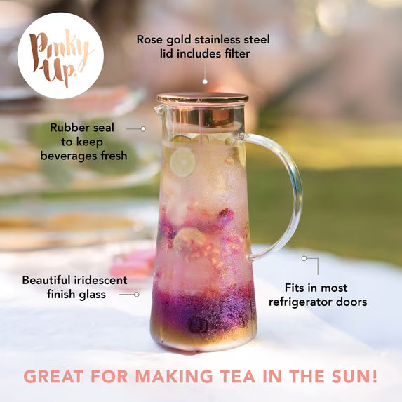 Pinky Up Charlie Glass Iced Tea Pitcher, 48oz