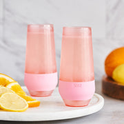 HOST Champagne FREEZE Cooling Cups, Blush Tint, 9 oz – Set of 2