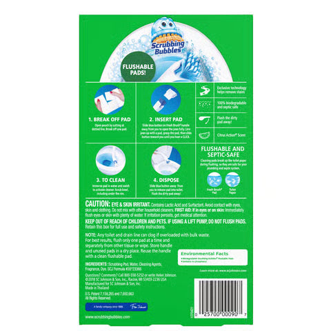 Scrubbing Bubbles Fresh Brush Citrus Scent Toilet Cleaning Wand Refill Heads