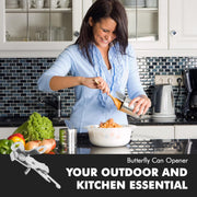 Chef Craft Select Butterfly Can Opener – 4-Inch Nickel-Plated Steel Manual Can Opener