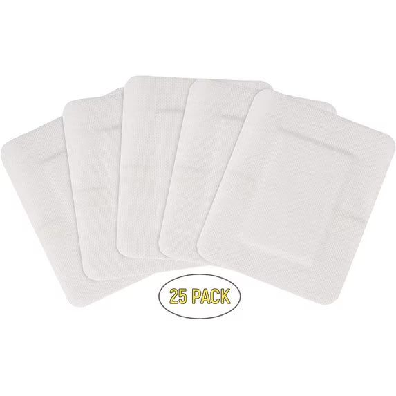 Dukal Island Dressing 4" x 4" | 25 Pack Sterile Adhesive Wound Dressings with Non-Adherent Pad | Latex-Free, Single-Use