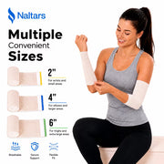 Naltars 2 Pack 6-Inch Elastic Bandage Wraps with Velcro Closure | Reusable Compression Ace Wrap for Knee, Ankle, Wrist & Sports Support