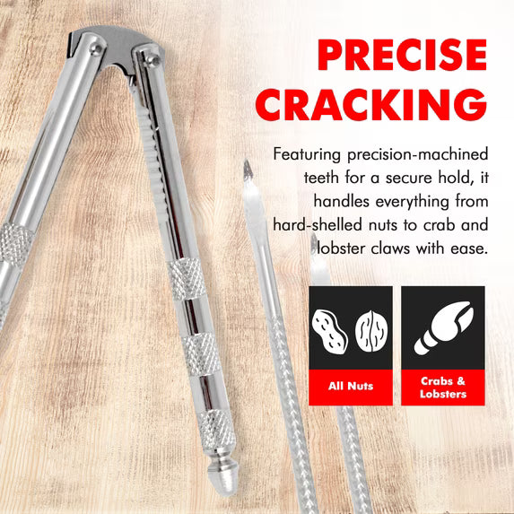 Chef Craft Nut Cracker with Picks – Metal Nut Cracking Tool Set, 4 Pieces