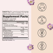 Winged Glow Up Unflavored Collagen + Adaptogen Powder with Biotin – 9.52 oz Dietary Supplement