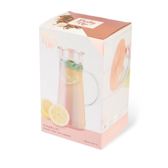 Pinky Up Charlie Glass Iced Tea Pitcher, 48oz