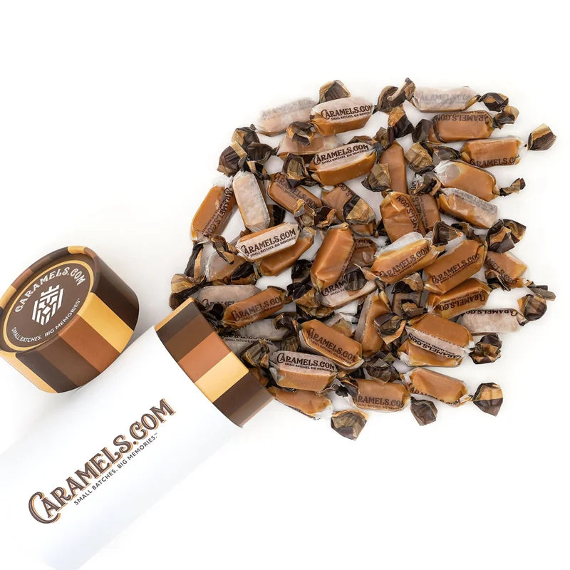 Caramels.com Raspberry Sorbet Gourmet Caramel Candy – Decorative Gift Tube