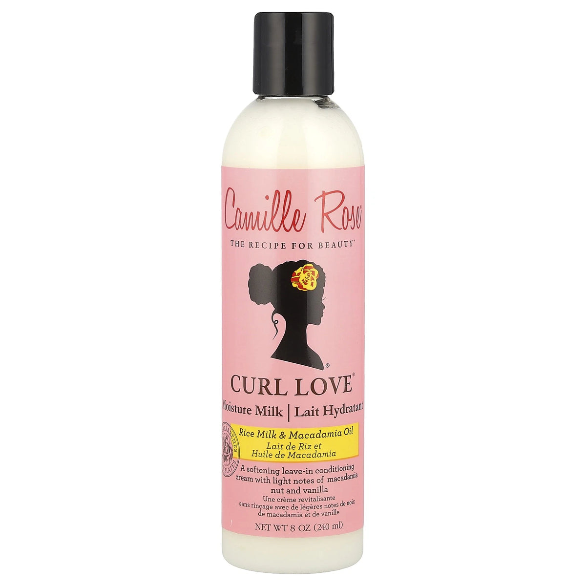 Camille Rose Curl Love Moisture Milk 8 oz | Soften & Nourish Leave-In Conditioner with Rice Milk & Macadamia Oil