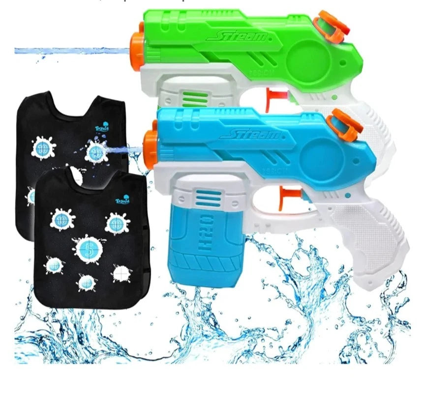 Toyard Water Battle Set with 2 Water Guns & 2 Water-Activated Vests, Ages 3+